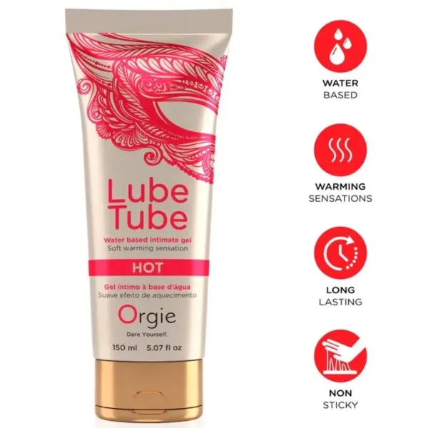 ORGIE - GLIJMIDDEL TUBE, VERWARMENDE INTIEME GEL OP WATERBASIS, 150 ML