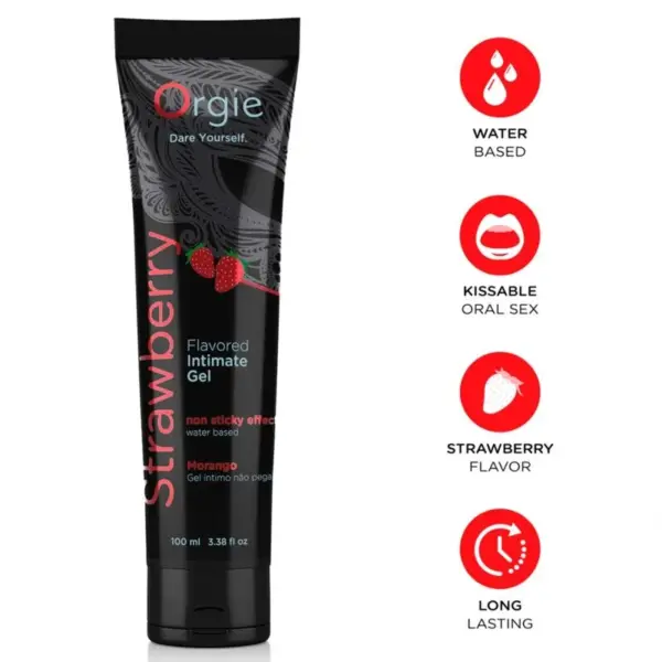 ORGIE - GLIJMIDDEL TUBE AARDBEI KUSBARE INTIEME GEL OP WATERBASIS 100 ML
