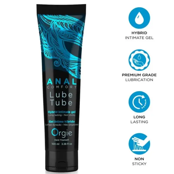 ORGIE - GLIJMIDDEL IN TUBE VOOR ANALE COMFORT, HYBRIDE INTIEME GEL VOOR ANALE SEKS 100 ML