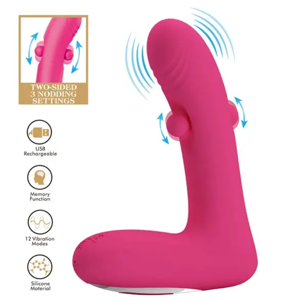 PRETTY LOVE - DUDEN OPLAADBARE SILICONEN VIBRATOR MET 12 VIBRATIESTANDEN EN 3 SCHOMMELSTANDEN ROZE