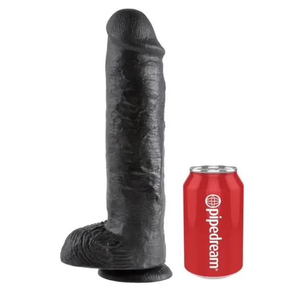 KING COCK - ZWARTE REALISTISCHE PENIS 28 CM
