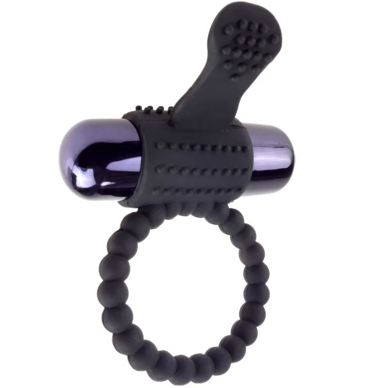 FANTASY C-RINGZ - ZWARTE SILICONEN TRILLENDE RING