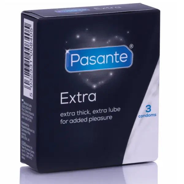 PASANTE - EXTRA EXTRA DIKKE CONDOOMS MET EXTRA GLIJMIDDEL 3 STUKS