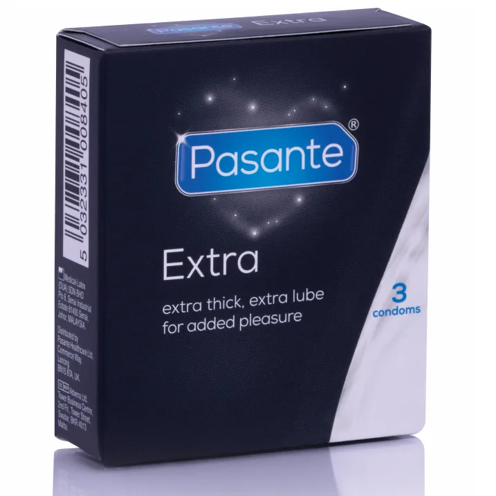 PASANTE - EXTRA EXTRA DIKKE CONDOOMS MET EXTRA GLIJMIDDEL 3 STUKS