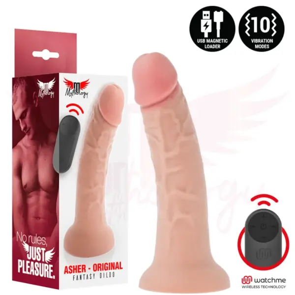 MYTHOLOGY - ASHER ORIGINELE DILDO S - VIBRATOR + AFSTANDSBEDIENING MET WATCHME DRAADLOZE TECHNOLOGIE