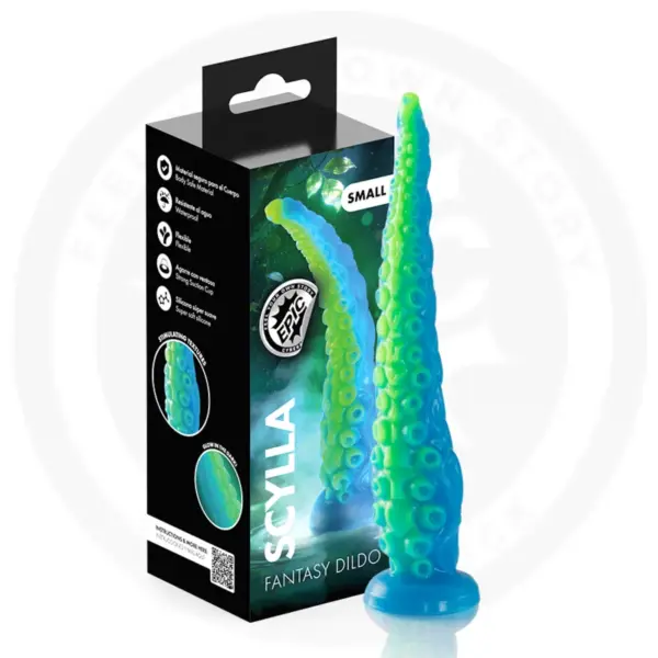 EPIC - SCYLLA DILDO DUNNE TENTAKEL FLUORESCEREND KLEIN FORMAAT