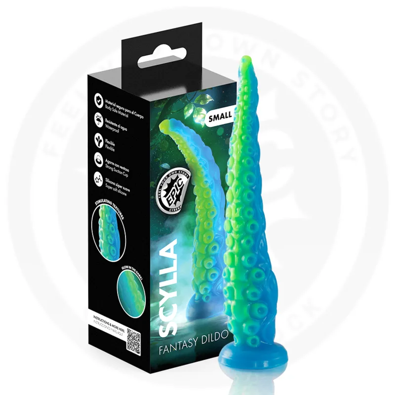 EPIC - SCYLLA DILDO DUNNE TENTAKEL FLUORESCEREND KLEIN FORMAAT