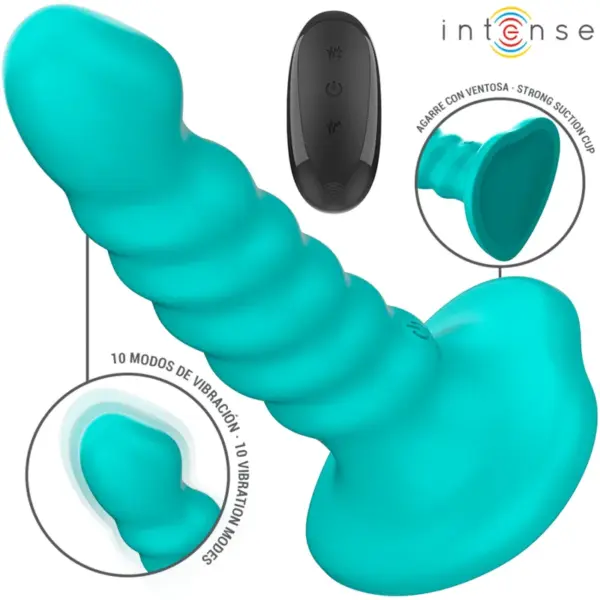 INTENSE - BUFFY VIBRATOR MAAT S SPIRAALONTWERP 10 VIBRATIES BLAUWE AFSTANDSBEDIENING