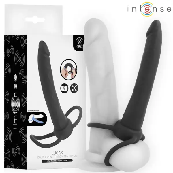 INTENSE - LUCAS ANALE DILDO MET PENIS- EN TESTIKELRING VAN SILICONEN