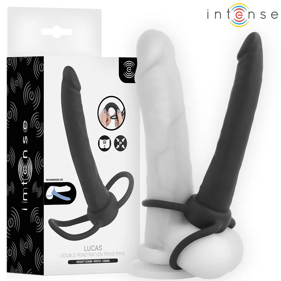 INTENSE - LUCAS ANALE DILDO MET PENIS- EN TESTIKELRING VAN SILICONEN