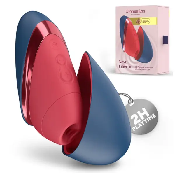 WOMANIZER - NEXT LIBERTY 3D PLEASURE AIR CLITORAL STIMULATOR BLAUW/ROOD