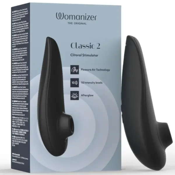 WOMANIZER - KLASSIEKE CLITORISSTIMULATOR MET 2 ZUIGNAPPEN EN 10 INTENSITEITSNIVEAUS ZWART