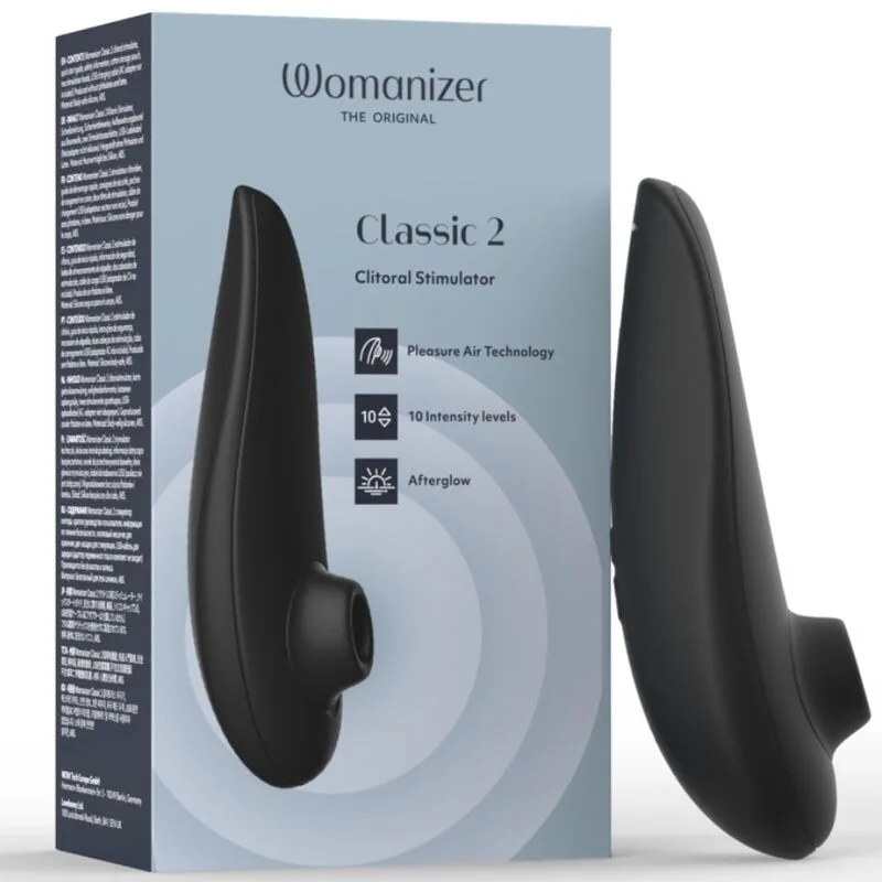 WOMANIZER - KLASSIEKE CLITORISSTIMULATOR MET 2 ZUIGNAPPEN EN 10 INTENSITEITSNIVEAUS ZWART